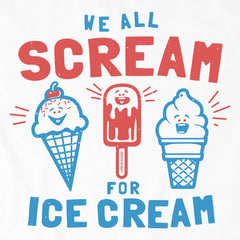 Kids We All Scream for Ice Cream Short Sleeve Crusher Tee