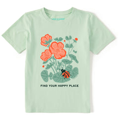 Kids Find Your Happy Place Ladybug Short Sleeve Crusher Tee