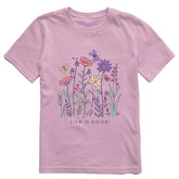 Kids Life is Good Butterfly Garden Short Sleeve Crusher Tee