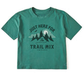 Women's just here for the Trail Mix Short Sleeve Crusher Boxy Tee