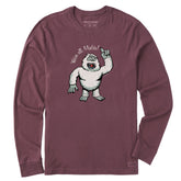 Men's We're All Misfits Snow Monster Long Sleeve Crusher Tee