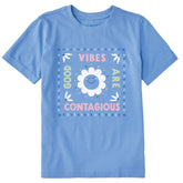 Kids Good Vibes are Contagious Sun Short Sleeve Crusher Tee