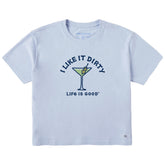 Women's I like it Dirty Martini Vintage Short Sleeve Crusher Boxy Tee