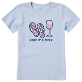 Women's Keep it Simple Flip Flops Short Sleeve Crusher Tee