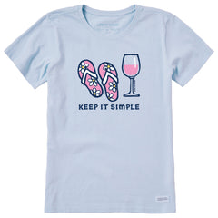 Women's Keep it Simple Flip Flops Short Sleeve Crusher Tee
