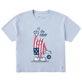 Women's Go USA Flag Guy Short Sleeve Crusher Boxy Tee