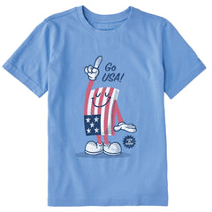 Kids Go USA Flag Guy Short Sleeve Crusher Tee