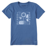Women's Inhale Exhale Flowers Short Sleeve Crusher Tee