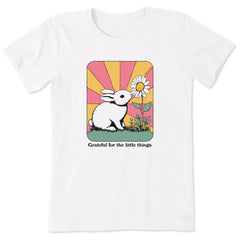 Women's Grateful for the Little Things Bunny Short Sleeve Crusher Tee