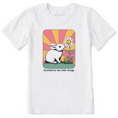 Kids Grateful for the Little Things Bunny Short Sleeve Crusher Tee