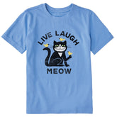 Kids Live Laugh Meow Short Sleeve Crusher Tee