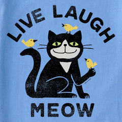 Kids Live Laugh Meow Short Sleeve Crusher Tee