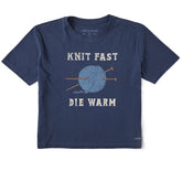 Women's Knit Fast Die Warm Short Sleeve Crusher Boxy Tee