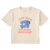 Women's Lean Mean Sewing Machine Short Sleeve Crusher Boxy Tee