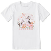 Kids Butterfly Kittens Short Sleeve Crusher Tee