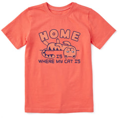 Kids Home is Where My Cat Is Short Sleeve Crusher Tee