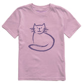 Kids Simple Brushed Cat Short Sleeve Crusher Tee