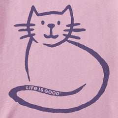 Kids Simple Brushed Cat Short Sleeve Crusher Tee