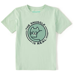 Kids The Snuggle is Real Cat Short Sleeve Crusher Tee