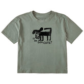 Women's Is My Dog Cute? Short Sleeve Crusher Boxy Tee