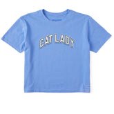 Women's Cat Lady Arch Short Sleeve Crusher Boxy Tee
