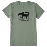 Women's Is My Dog Cute? Short Sleeve Crusher Tee