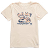 Women's Home is Where My Cat Is Short Sleeve Crusher Tee