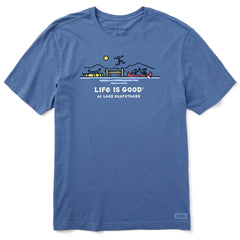 Men's Life is Good at Lake Skatutakee Short Sleeve Crusher Tee