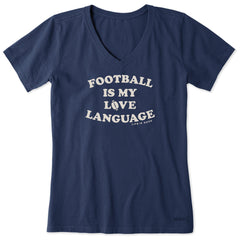 Women's Football is My Love Language Short Sleeve Vee