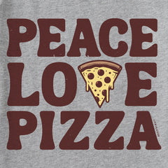 Kids Peace Love Pizza Short Sleeve Crusher Tee