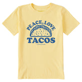 Kids Peace Love & Tacos Short Sleeve Crusher Tee