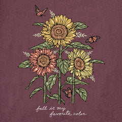 Women's Fall is my Favorite Sunflowers Short Sleeve Crusher Tee