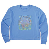 Women's Here Comes The Sun Hippie Long Sleeve Crusher Boxy Tee