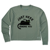 Women's Here to Ignore You Long Sleeve Crusher Boxy Tee