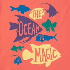 Kids Ocean is Magic Fish Short Sleeve Crusher Tee