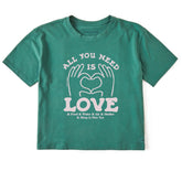 Women's All You Need is Love & Essentials Short Sleeve Crusher Boxy Tee