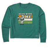 Women's Leprechaun Beer with Me Long Sleeve Crusher Boxy Tee