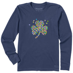 Women's Charmed Clover Long Sleeve Crusher Tee