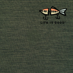 Men's Vintage Fish More Worry Less Short Sleeve Sun Crusher Tee