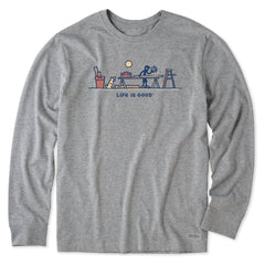 Men's Rocket & Jake Woodwork Vista Long Sleeve Crusher Tee