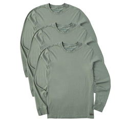 Men's Solid 3-Pack Long Sleeve Crusher Tee - Moss Green