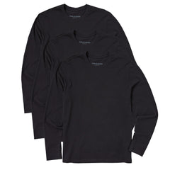 Men's Solid 3-Pack Long Sleeve Crusher Tee Faded Black