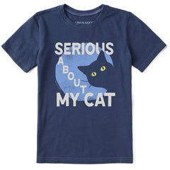 Kids Serious About My Cat Short Sleeve Crusher Tee