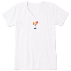 Women's Aperol Spritz Mini Short Sleeve Crusher Vee