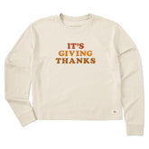Women's It's Giving Thanks Long Sleeve Crusher Boxy Tee