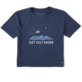 Women's Get Out More UFO Short Sleeve Crusher Boxy Tee