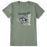 Women's Keep it Weird Cat Short Sleeve Crusher Tee