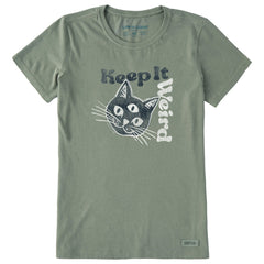 Women's Keep it Weird Cat Short Sleeve Crusher Tee