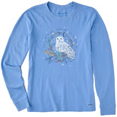 Women's Key to Happiness Snowy Owl Long Sleeve Crusher Tee