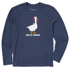 Men's Silly Xmas Goose Long Sleeve Crusher Tee